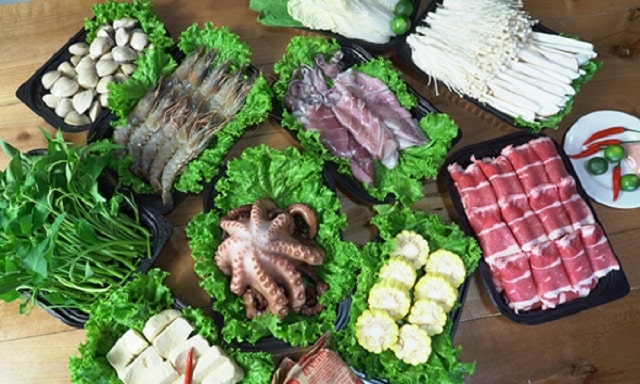 Các nguyên liệu chính của món lẩu Thái hải sản