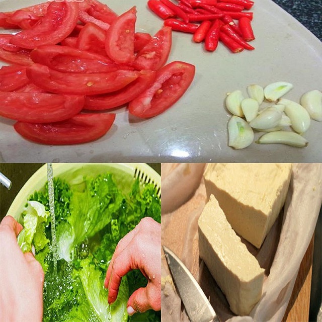 Sơ chế tỏi ớt, cà chua và đậu